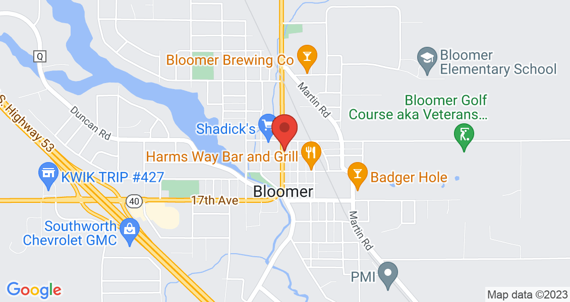 Google Map for 1316 Main Street Bloomer, WI, 54724